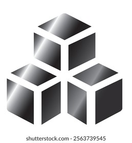 cube logo, stacked cubes logo vector, cubes in a row