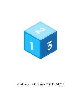 Cube Logo Template vector icon illustration design with 123 number lette. vector