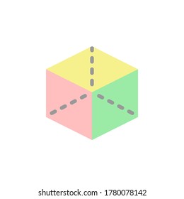 Cube, math icon. Simple color vector elements of knowledge icons for ui and ux, website or mobile application