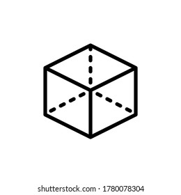 Cube, math icon. Simple line, outline vector elements of knowledge icons for ui and ux, website or mobile application