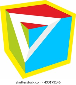 cube maze box arrow symbol success icon logo