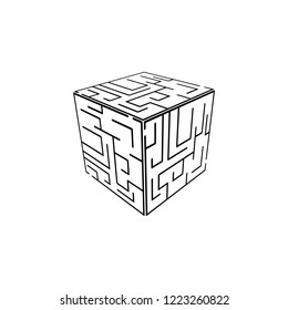 Cube maze icon. Element of Problem solving. Premium quality graphic design. Signs and symbols collection icon for websites, web design, mobile app on white background