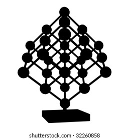 Cube Mesh With Metal Balls Knots Vector 01