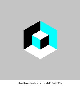 cube minimal logo concept, vector logo template