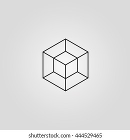 cube minimal logo concept, vector logo template