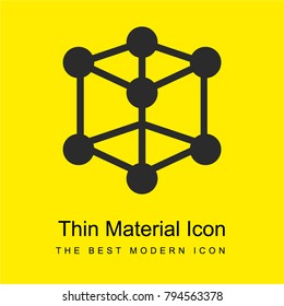 cube molecule bright yellow material minimal icon or logo design