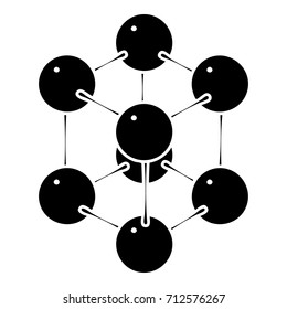 Cube molecule icon. Simple illustration of cube molecule vector icon for web design isolated on white background
