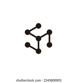 Cube, molecules geometric symbol simple logo vector