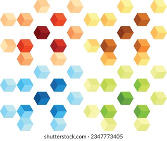 patrón sin soldadura de color monocromo de cubo, ilustración vectorial