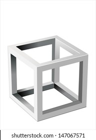 Cube monochrome vector.