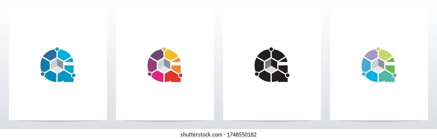 Cube With Nodes On Letter Logo Design G