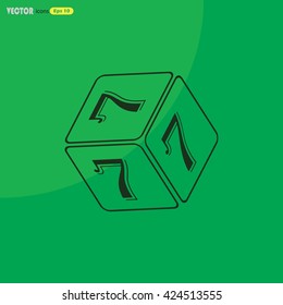Cube Number 7 vector icon
