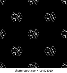 Cube Number 7 vector icon