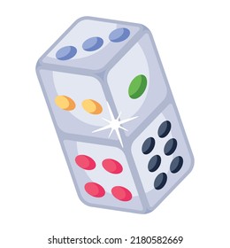 Cube with numbers, dice icon design 