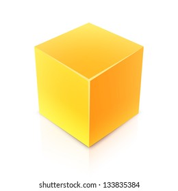 Cube On White Background. Vector Illustration.