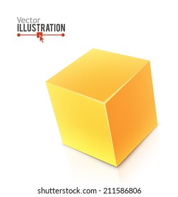 Cube on white background. Vector illustration.