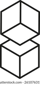 A cube outline icon represents a simple box
