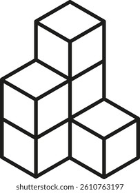 A cube outline icon represents a simple box