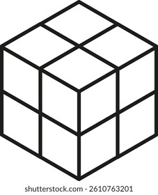 A cube outline icon represents a simple box
