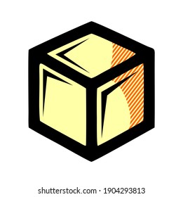 Vector de icono de contorno de cubo en estilo plano moderno para diseño web, gráfico y móvil. Vector de icono de contorno de cubo aislado en fondo blanco. Ilustración vectorial de icono de contorno de cubo