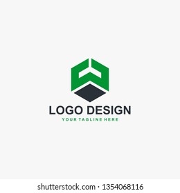 Cube outline logo design vector. Abstract logo design.