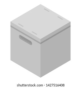 Cube parcel box icon. Isometric of cube parcel box vector icon for web design isolated on white background