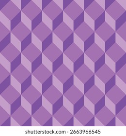 Cube pattern created from violet, lavender and purple diamonds