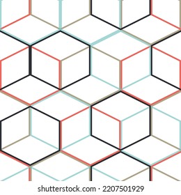 Cube pattern. Cube vector. Cube background.  Art deco vector illustration. 