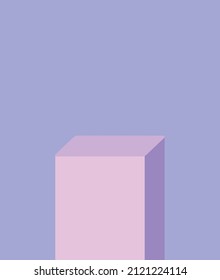Cube pedestal or platform. Background for cosmetic product presentation. Advertising place. Winner podium. Museum stage. Blank product stand. Vector illustration
