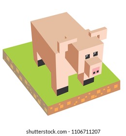 Cube Pig Isometric