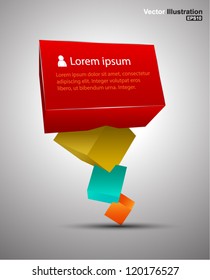 Cube polygon color / can use for printing / website element/ banner advertising