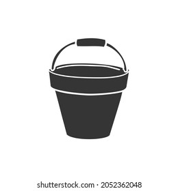 Cube Pot Icon Silhouette Illustration. Garden Tools Vector Graphic Pictogram Symbol Clip Art. Doodle Sketch Black Sign.