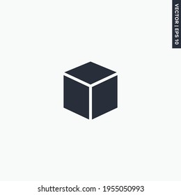 Cube, premium quality flat icon. Vector logo concept for web graphics, EPS 10