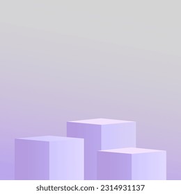 soporte de visualización de producto cúbico o podio en color púrpura pastel