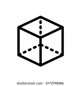 Icono De Cubo Con Proyección. Contorno de negrita editable con diseño de relleno de color. Ilustración vectorial.
