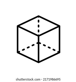 Cube With Projection Icon. Editable Bold Outline With Color Fill Design. Vector Illustration.