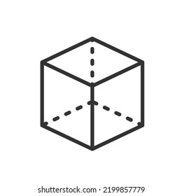 Cube With Projection Icon. Editable Bold Outline With Color Fill Design. Vector Illustration.