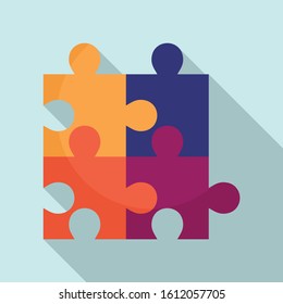 Cube puzzle icon. Flat illustration of cube puzzle vector icon for web design