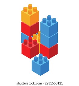 Cube puzzle toys icon isometric vector. Early education. Baby class