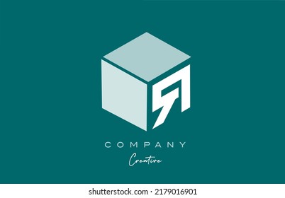 Würfel R Buchstaben Würfel Buchstaben Logo Symbol Design mit grüner Pastellfarbe. Vorlage für kreatives Design für Unternehmen und Unternehmen