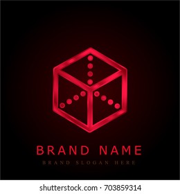 Cube red chromium metallic logo