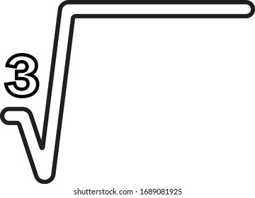 Cube Root Icon On White Background.