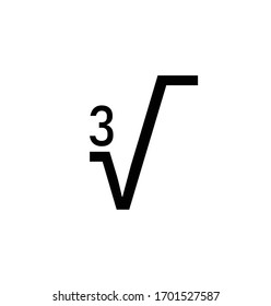 Cube Root Icon On White Background.