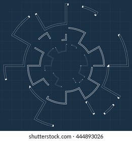 Cube and Round logo pattern in vector, element futuristic user interface, abstract shapes