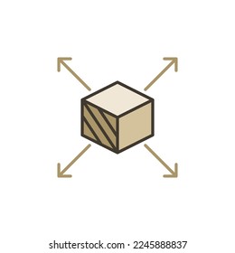 Cube Scale with Arrows vector Maximize concept colored icon or logo element
