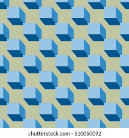 Cube seamless pattern. Fashion graphic background design. Modern stylish abstract texture. Colorful template for prints, textiles, wrapping, wallpaper, website etc. Vector illustration