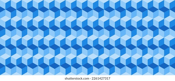 cube seamless texture. 3d isometric background pattern. Geometric vector illustration
