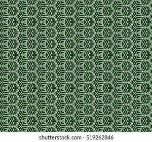 Cube. Seamless vector pattern. Green color