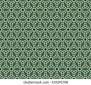 Cube. Seamless vector pattern. Green color