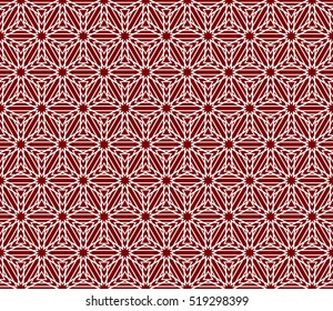 Cube. Seamless vector pattern. Red color